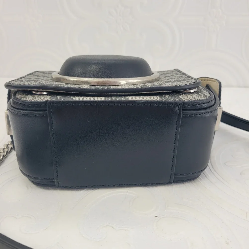 Michael Kors Studio Scout Collection Medium Moulded Camera Bag Black MK Logo New